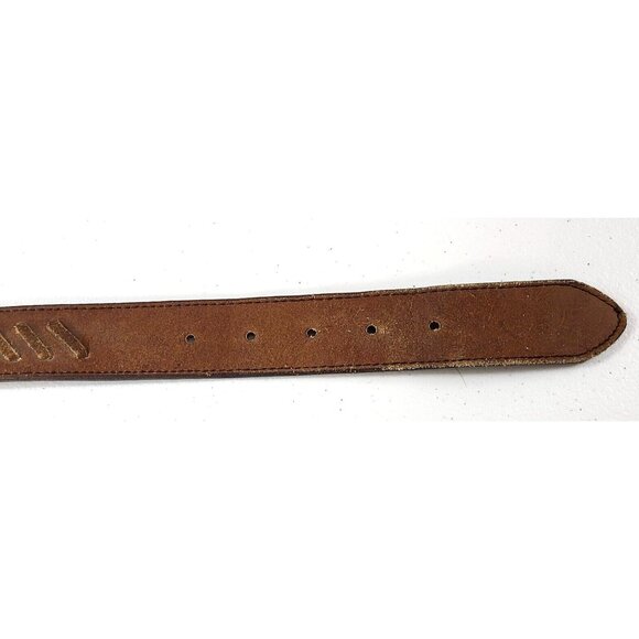 Rugged Leather 7106 Brown Belt Hashtag Stitching Design Men's Size 40 - Picture 10 of 12